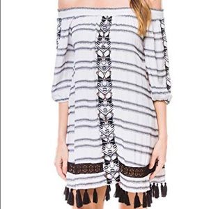 muche et muchette woven tassel dress coverup